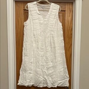Linen White Sleeveless Dress